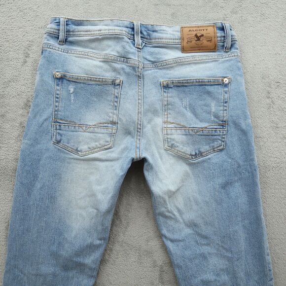 Alcott Jeans Mens Size 32x30 Blue Slim Fit Flex Denim Pants Distressed Fading - Picture 12 of 16